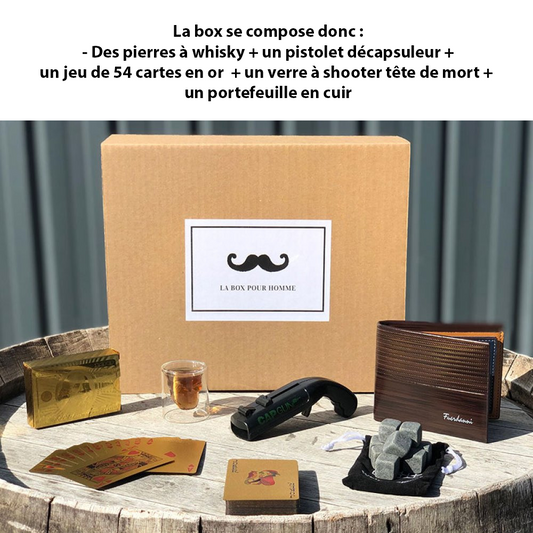 Coffret Élégance Whisky avec Accessoires en Cuir