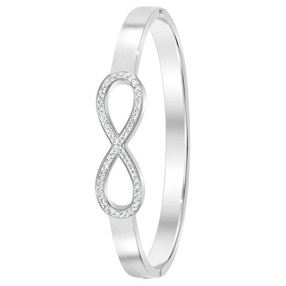 Bracelet infini en acier inoxydable orné de cristaux de Bohème