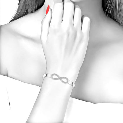 Bracelet infini en acier inoxydable orné de cristaux de Bohème