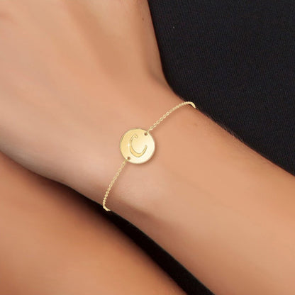 Bracelet Personnalisé en Acier Inoxydable avec Lettre Initiale