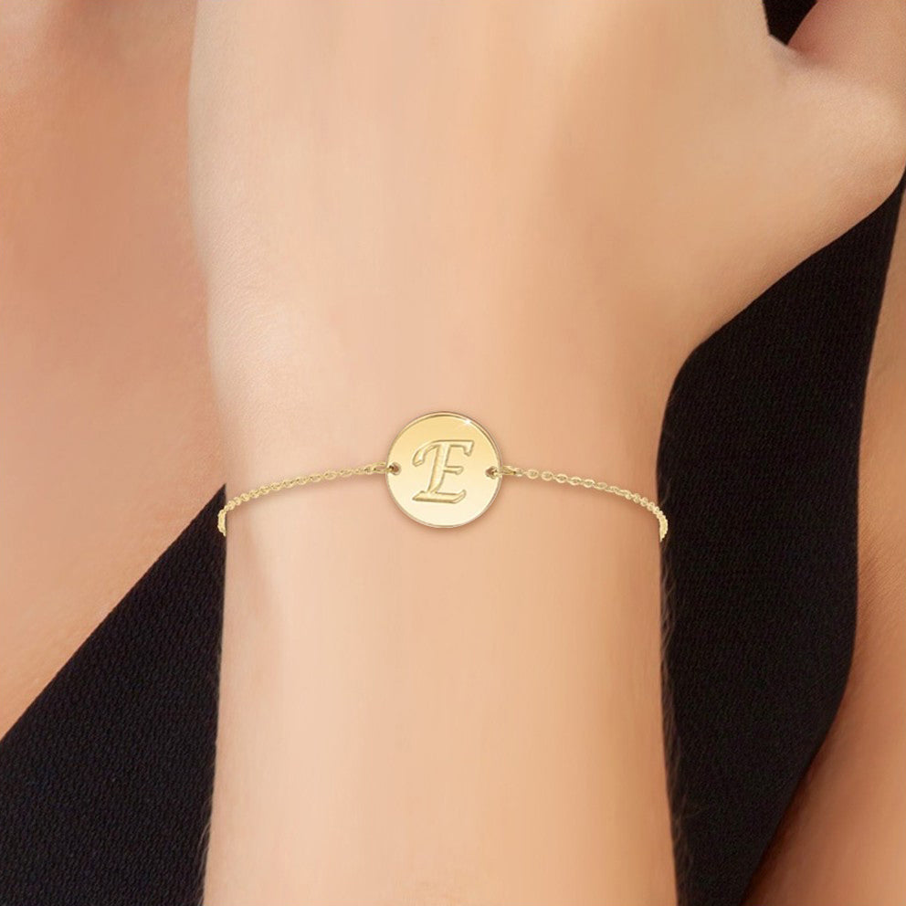 Bracelet Personnalisé en Acier Inoxydable avec Lettre Initiale