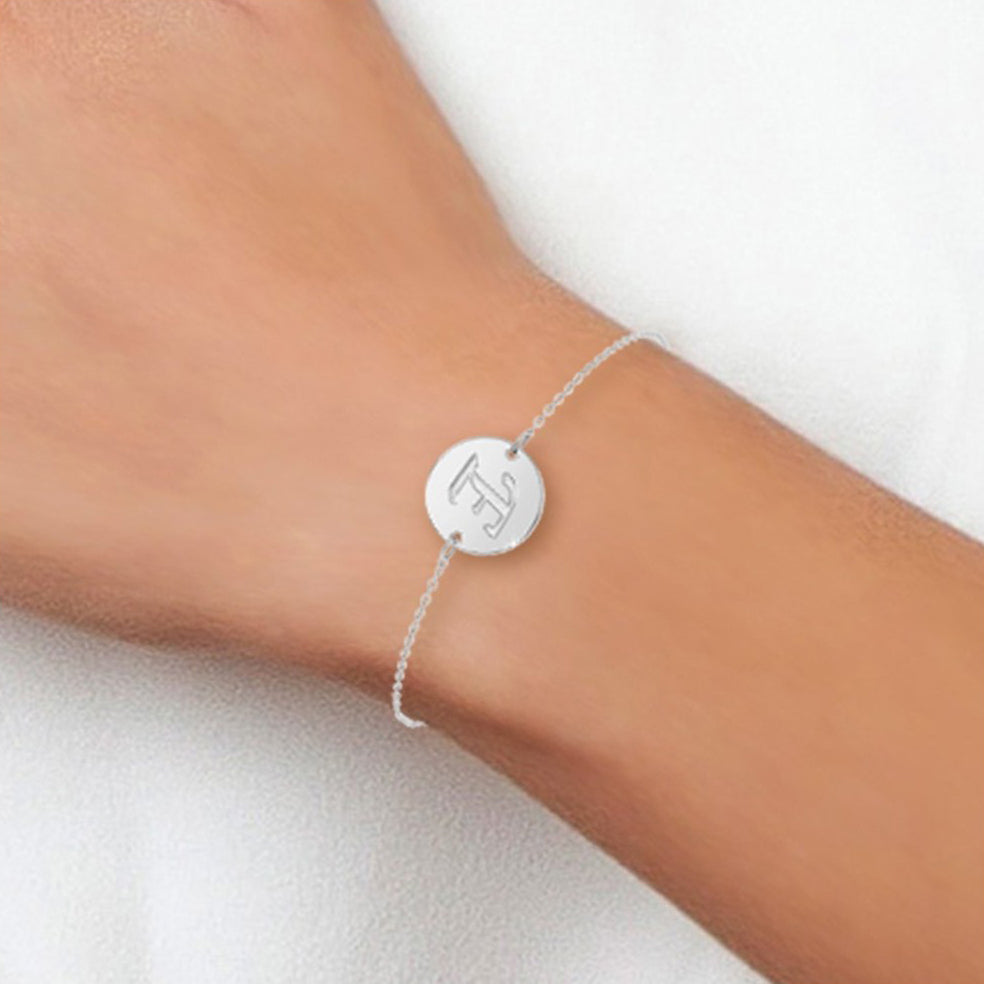 Bracelet Personnalisé en Acier Inoxydable avec Lettre Initiale