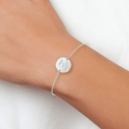 Bracelet Personnalisé en Acier Inoxydable avec Lettre Initiale