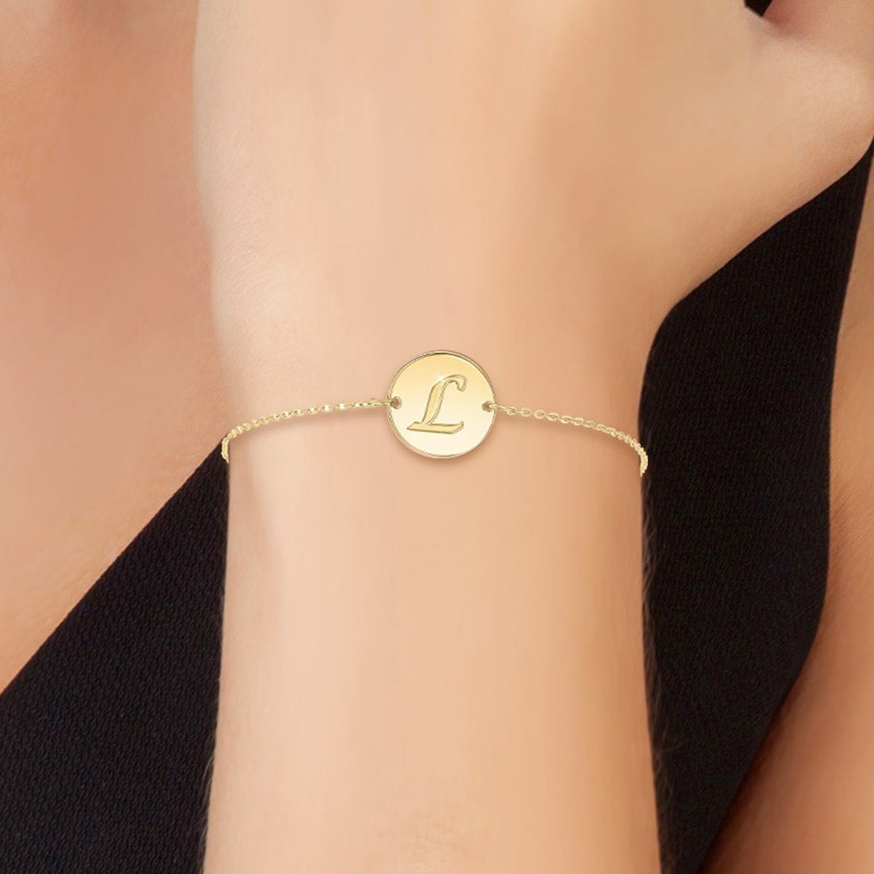 Bracelet Personnalisé en Acier Inoxydable avec Lettre Initiale