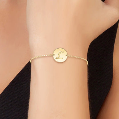 Bracelet Personnalisé en Acier Inoxydable avec Lettre Initiale