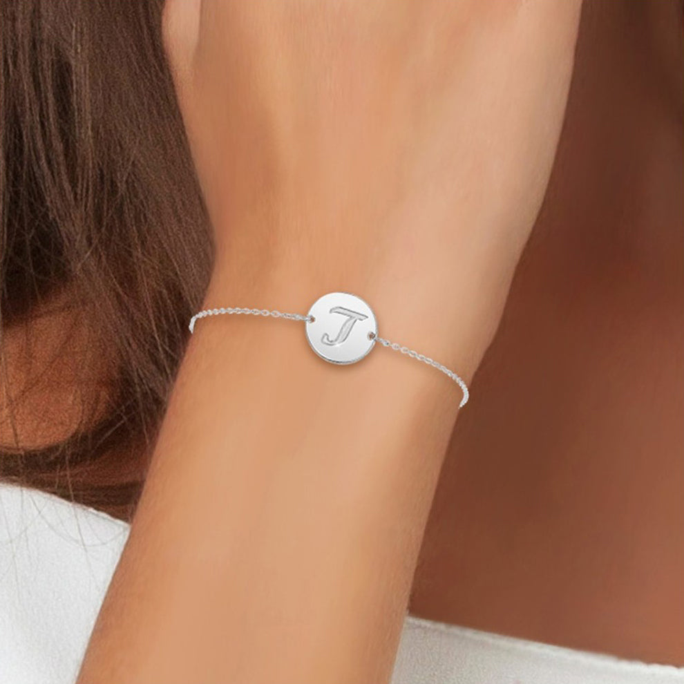 Bracelet Personnalisé en Acier Inoxydable avec Lettre Initiale