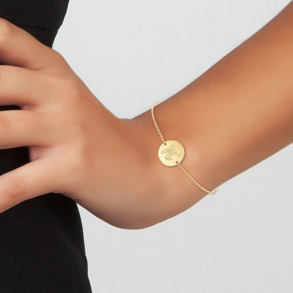 Bracelet Personnalisé en Acier Inoxydable avec Lettre Initiale