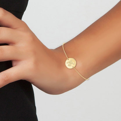 Bracelet Personnalisé en Acier Inoxydable avec Lettre Initiale