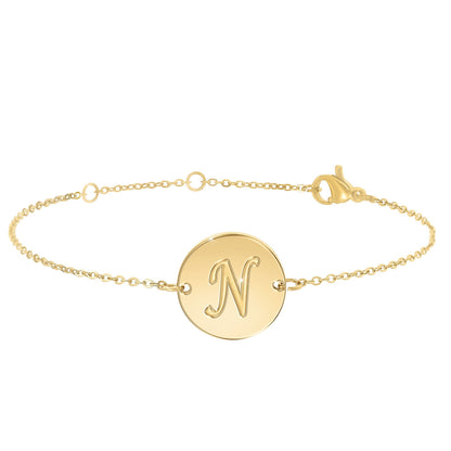 Bracelet Personnalisé en Acier Inoxydable avec Lettre Initiale