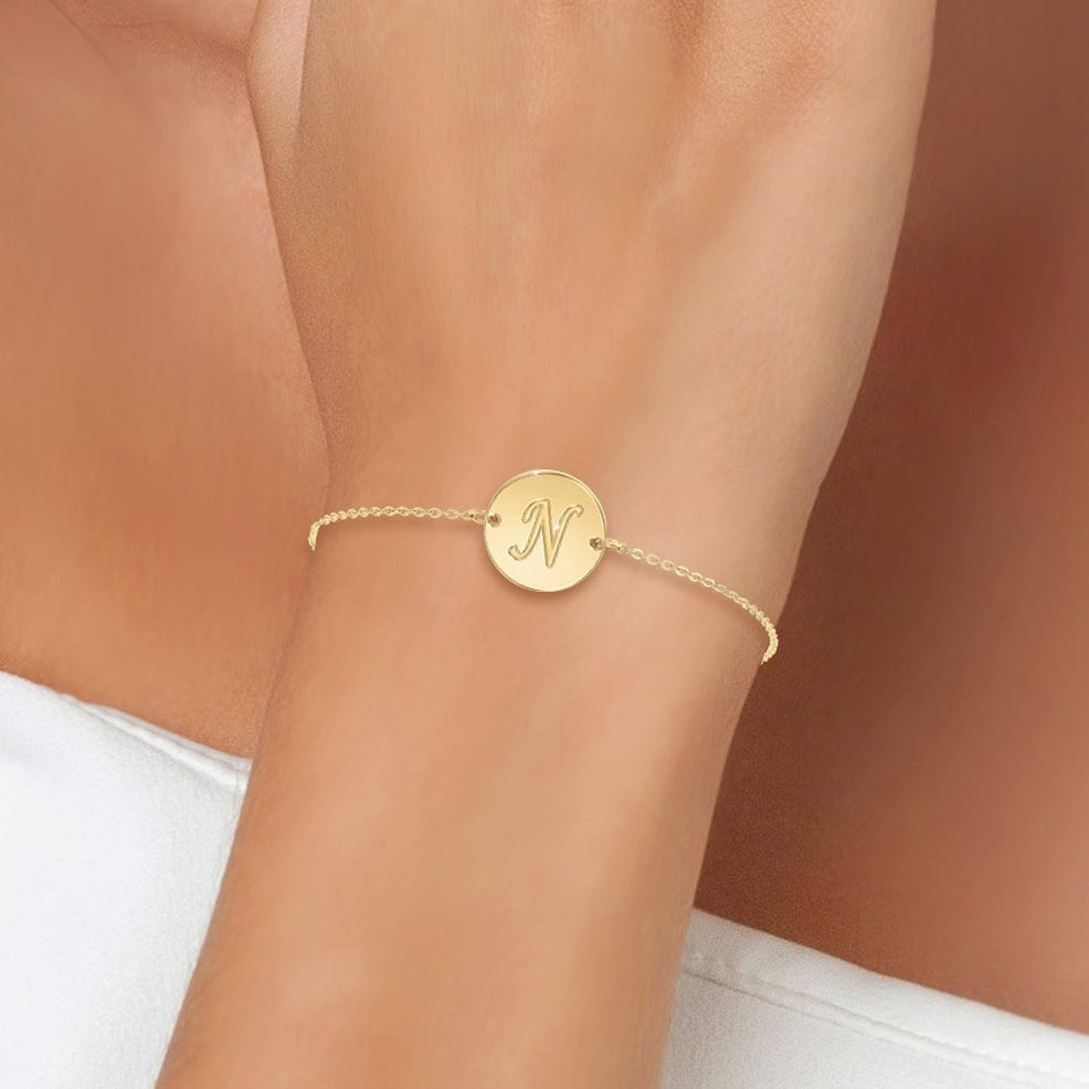 Bracelet Personnalisé en Acier Inoxydable avec Lettre Initiale