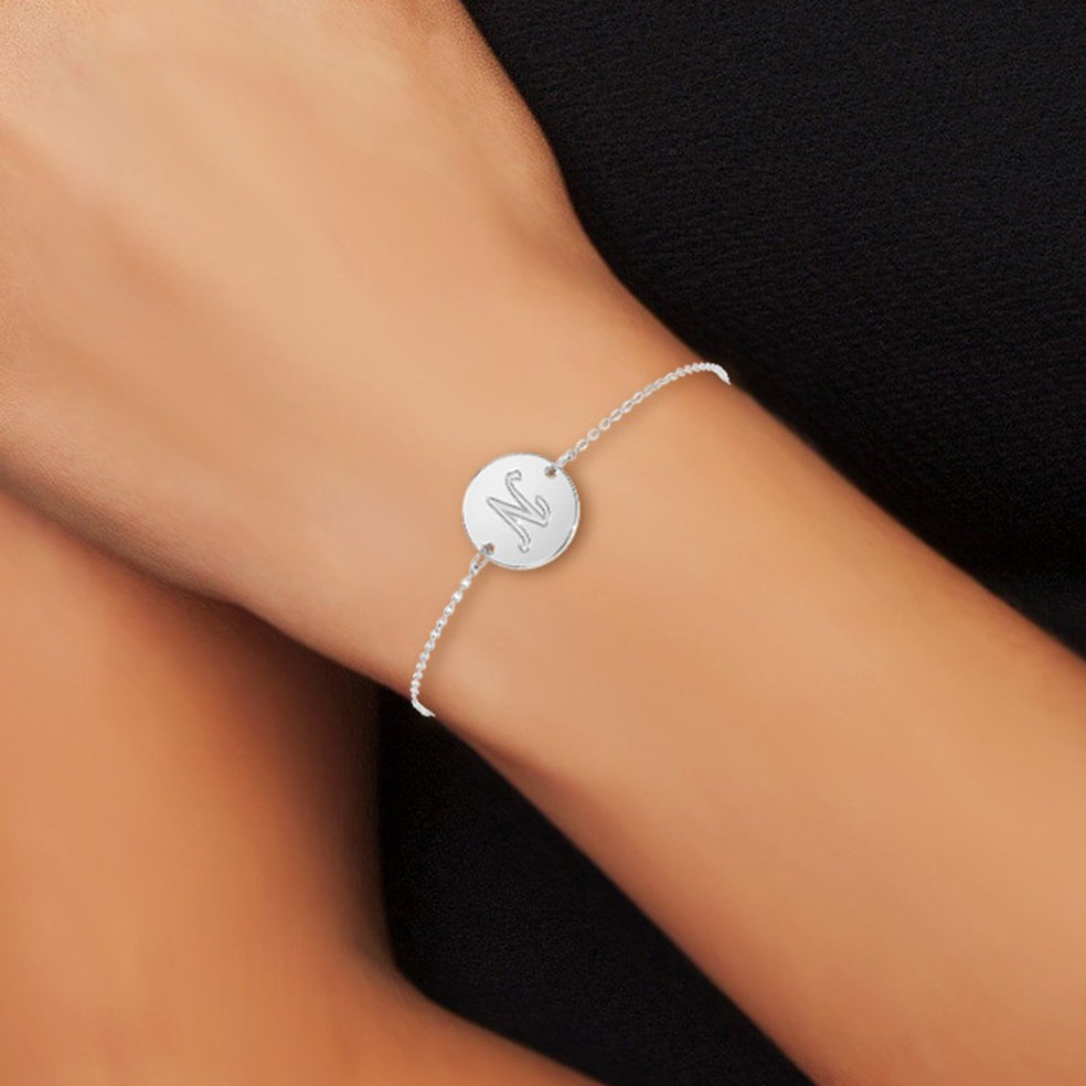 Bracelet Personnalisé en Acier Inoxydable avec Lettre Initiale