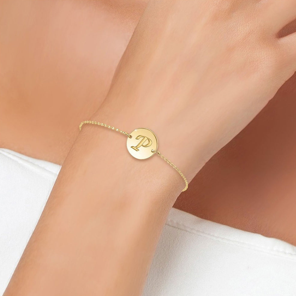 Bracelet Personnalisé en Acier Inoxydable avec Lettre Initiale