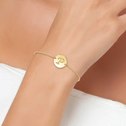 Bracelet Personnalisé en Acier Inoxydable avec Lettre Initiale
