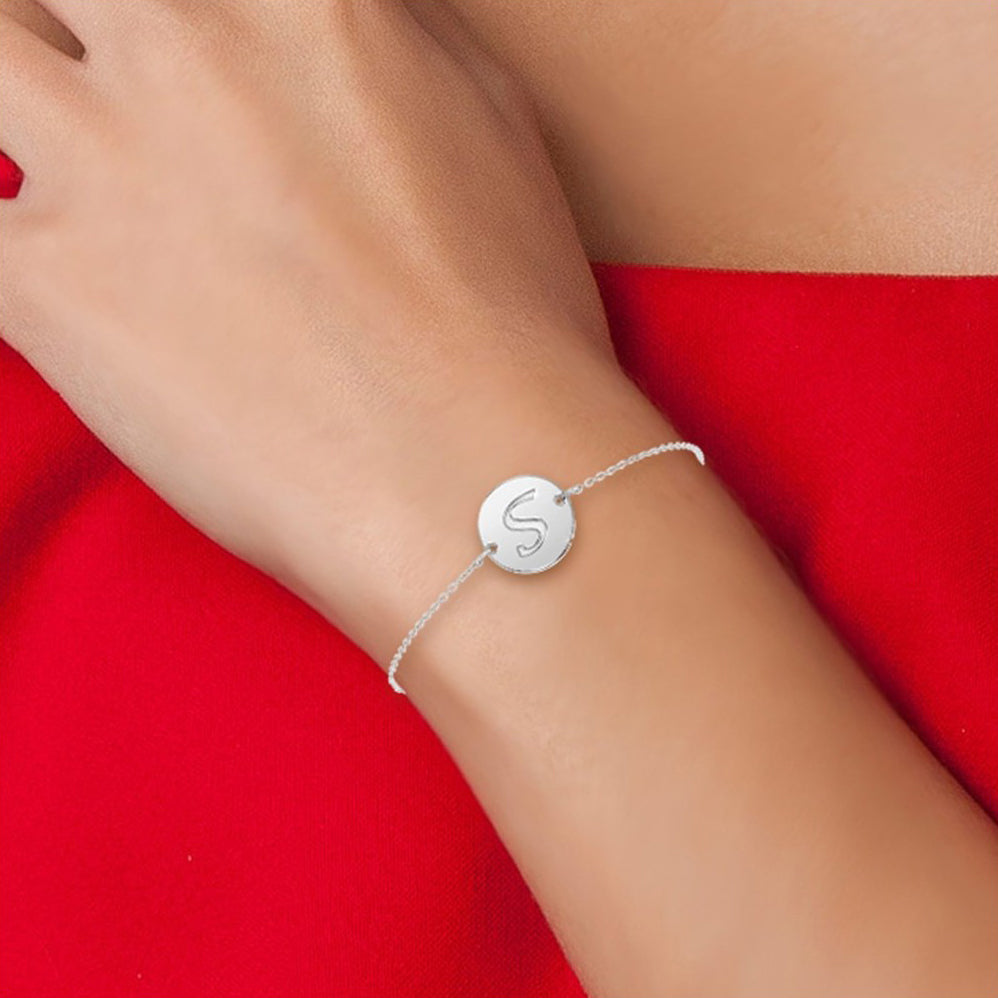 Bracelet Personnalisé en Acier Inoxydable avec Lettre Initiale