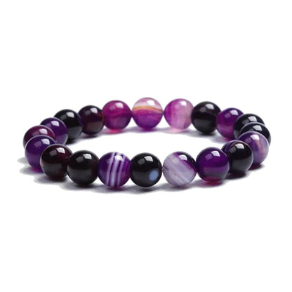 Bracelet "Spiritualité" en Agates Violette – Apaisement et Élégance