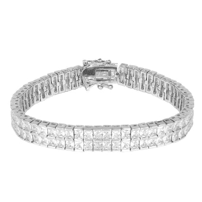 Bracelet Mathilde en zirconium plaqué rhodium avec cristaux scintillants