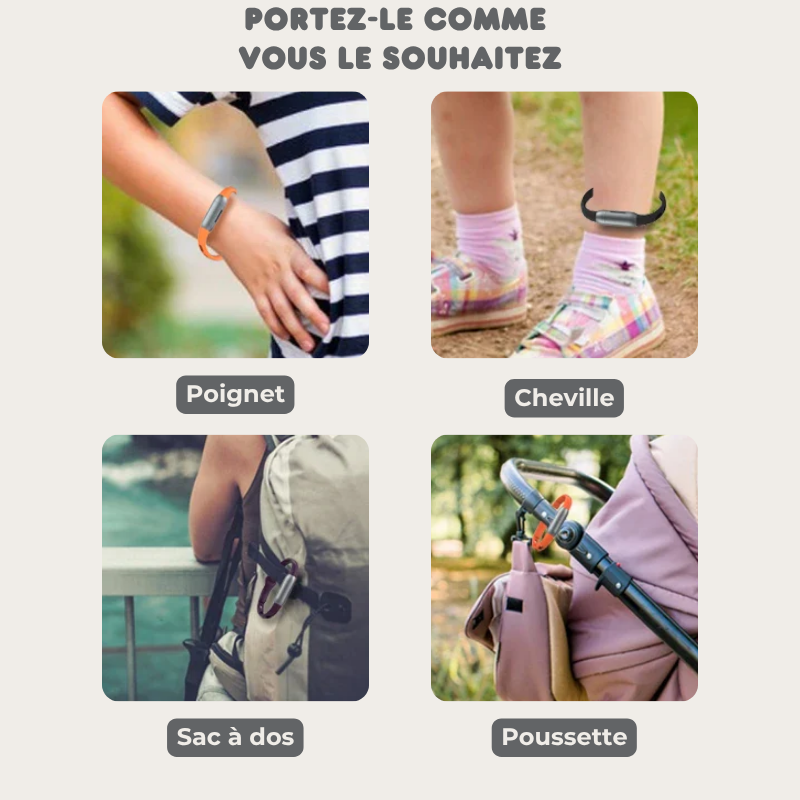 Bracelet Anti-Moustiques Réutilisable - 240h de Protection Naturelle