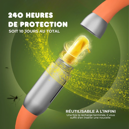 Bracelet Anti-Moustiques Réutilisable - 240h de Protection Naturelle