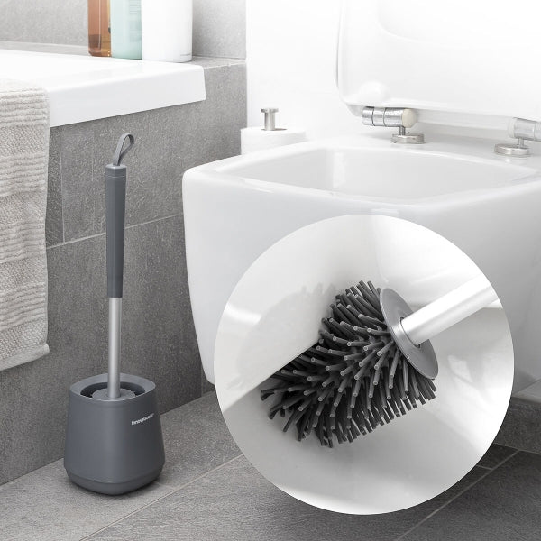 Brosse en caoutchouc élégante pour toilettes - Nettoyage efficace et hygiénique.