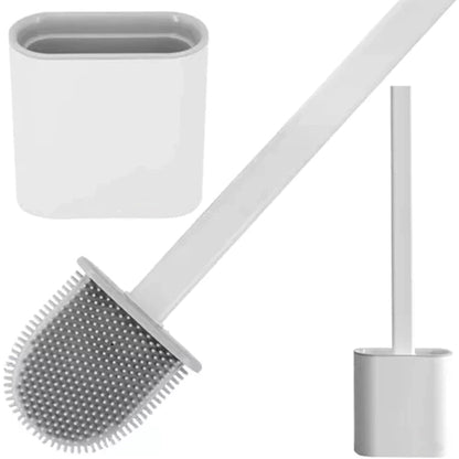 Brosse en silicone pour toilette avec socle design et pratique
