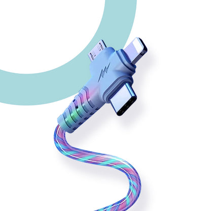 Câble de Recharge Lumineux 3 en 1 avec Charge Rapide