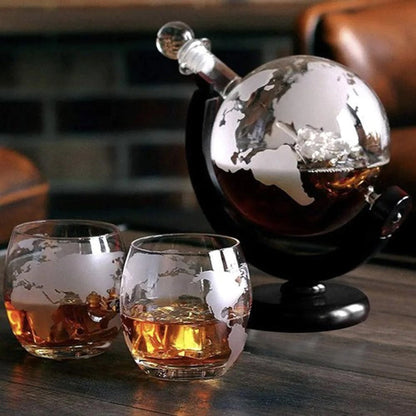 Ensemble Carafe Globe avec 2 Verres à Whisky et Accessoires élégants