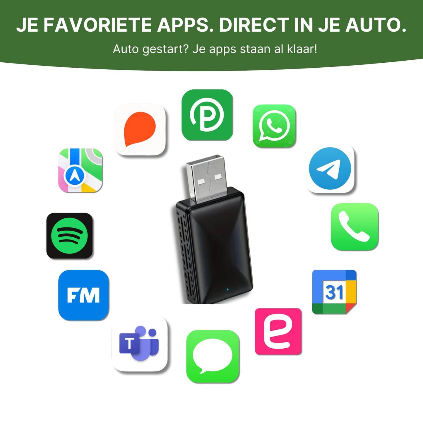 CarVizio 2.0 – Adaptateur sans fil Apple CarPlay & Android Auto для conduite simplifiée
