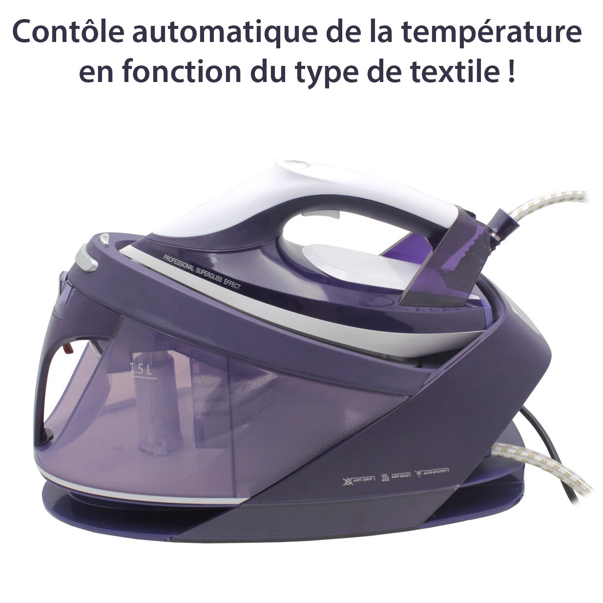 Centrale vapeur automatique 2200W avec contrôle digital - Repassez sans effort !