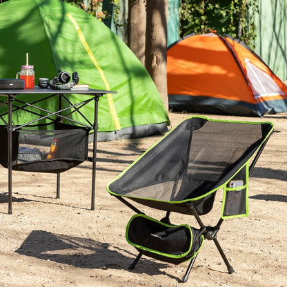 Chaise de camping pliante avec poche latérale pratique