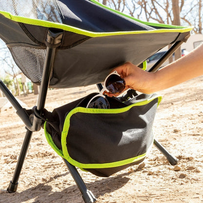 Chaise de camping pliante avec poche latérale pratique
