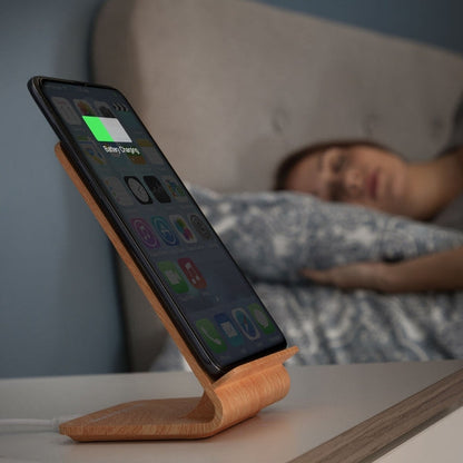 Chargeur sans fil design bois élégant avec double orientation