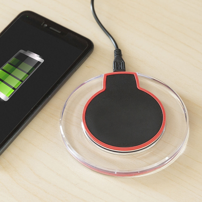 Chargeur sans fil USB noir avec LED – Élégance et fonctionnalité pour tous vos smartphones.