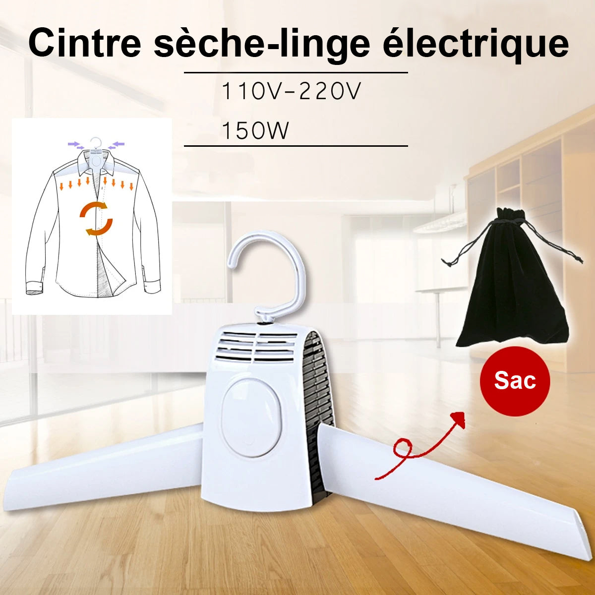 Cintre Sèche-Linge Électrique Ultra-Efficace