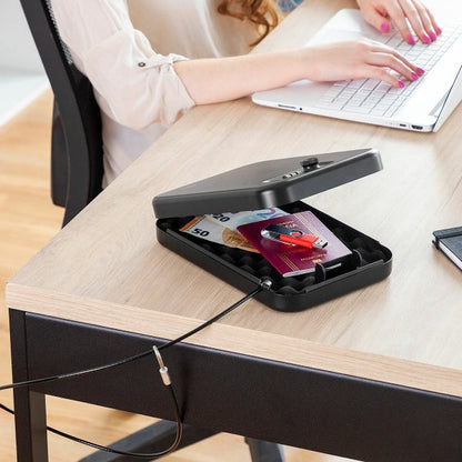 Coffre-fort portable en fer avec câble de sécurité et serrure personnalisable