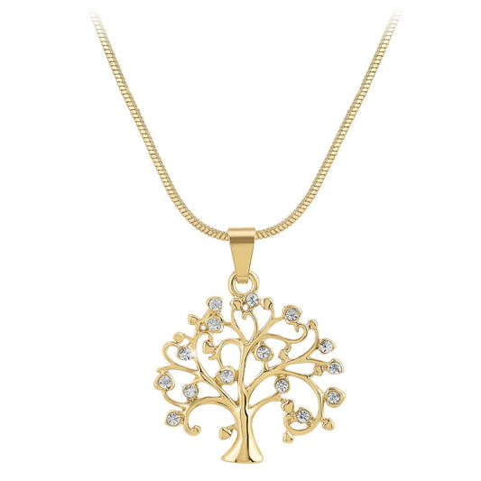 Collier Arbre de Vie doré avec Cristaux Swarovski - Élégance intemporelle