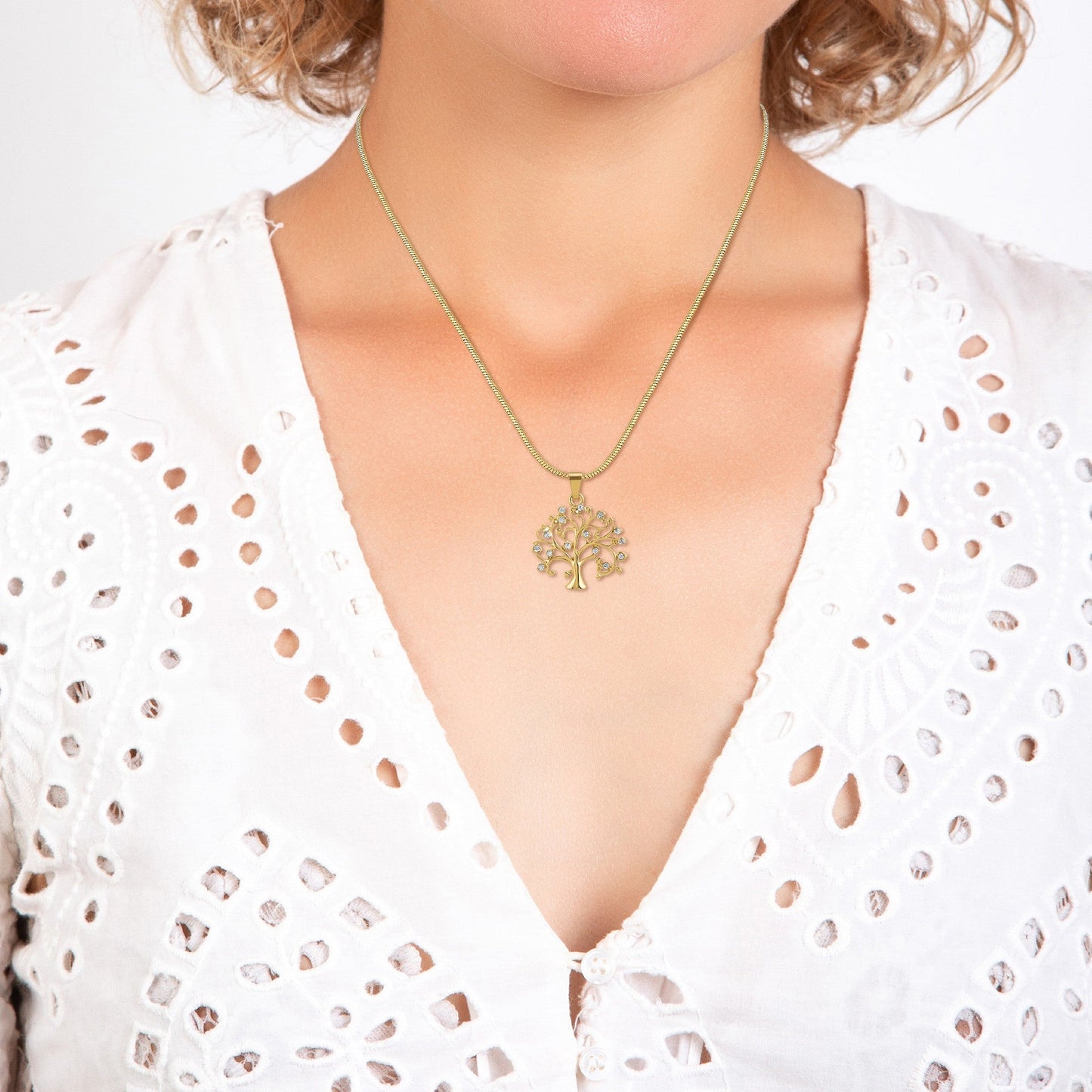 Collier Arbre de Vie doré avec Cristaux Swarovski - Élégance intemporelle