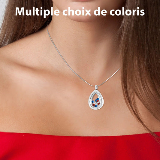 Collier goutte d'eau en acier inoxydable avec cristaux Swarovski scintillants