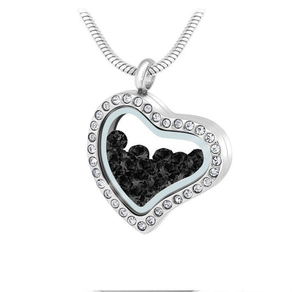 Collier Cœur en Acier Inoxydable avec Cristaux Swarovski