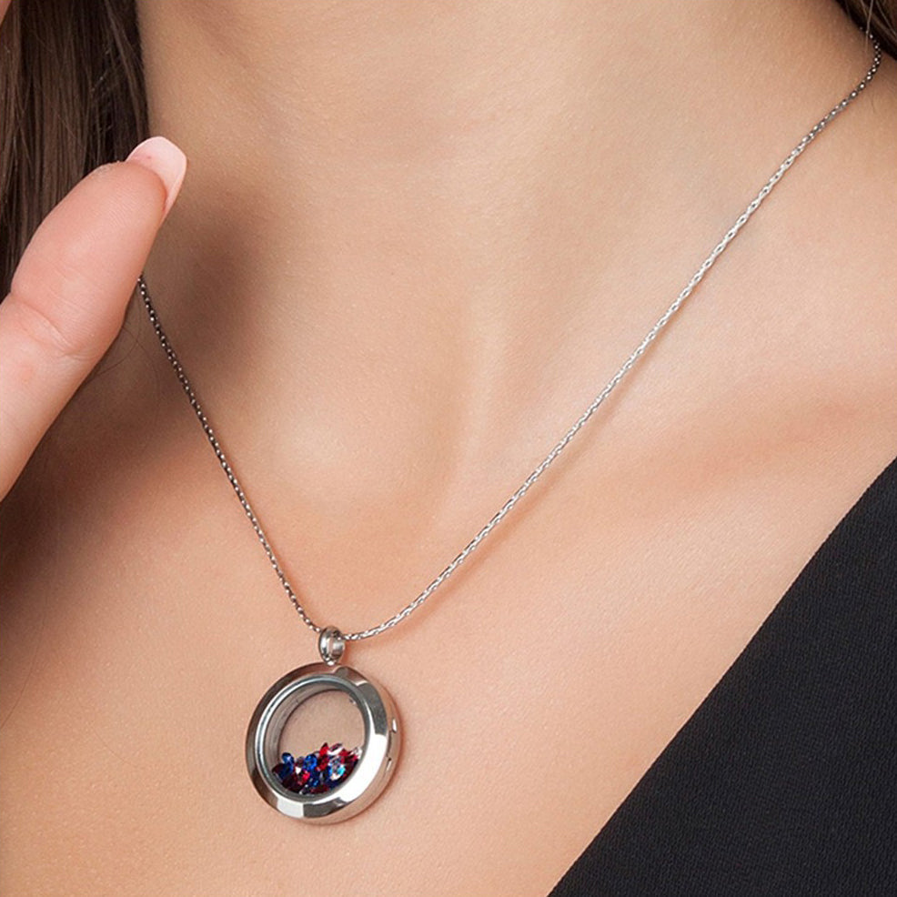 Collier en acier inoxydable avec cristaux Swarovski scintillants