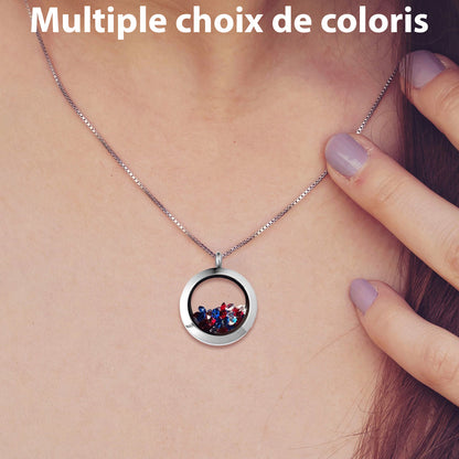 Collier en acier inoxydable avec cristaux Swarovski scintillants