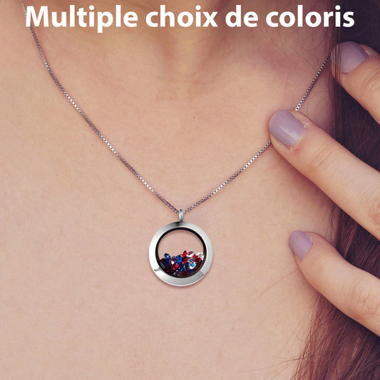 Collier en acier inoxydable avec cristaux Swarovski scintillants