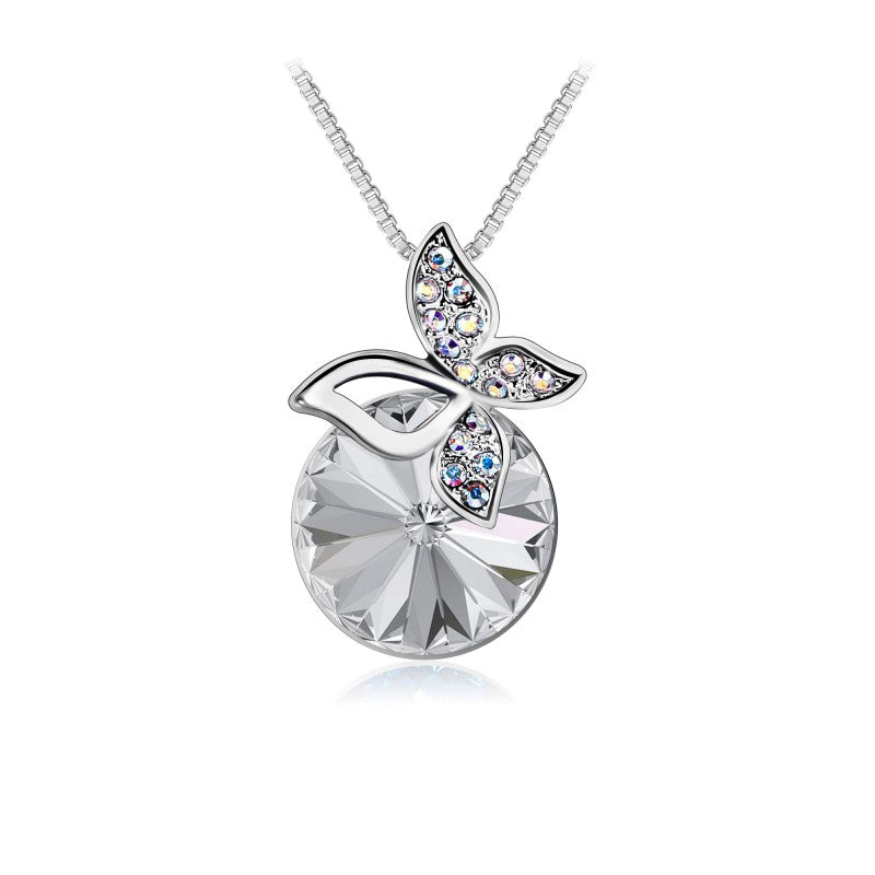 Collier Papillon Élégant en Cristaux de Bohème avec Rallonge Ajustable