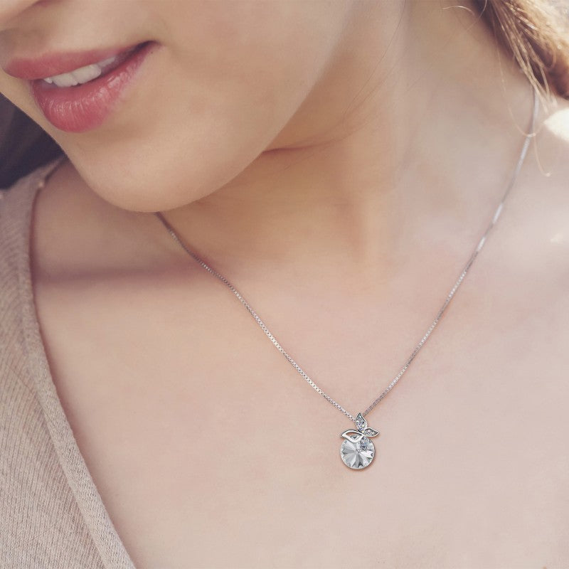 Collier Papillon Élégant en Cristaux de Bohème avec Rallonge Ajustable