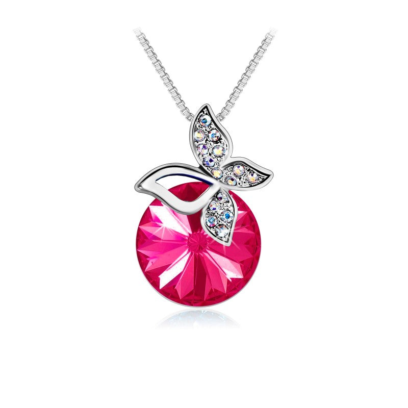 Collier Papillon Élégant en Cristaux de Bohème avec Rallonge Ajustable