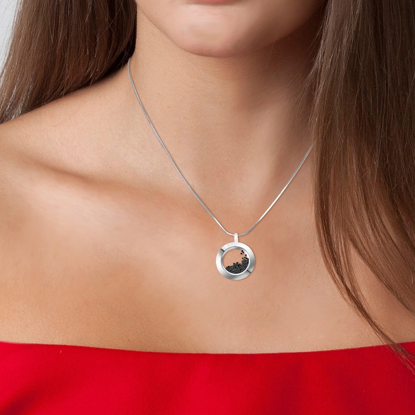 Collier en acier inoxydable avec cristaux Swarovski scintillants