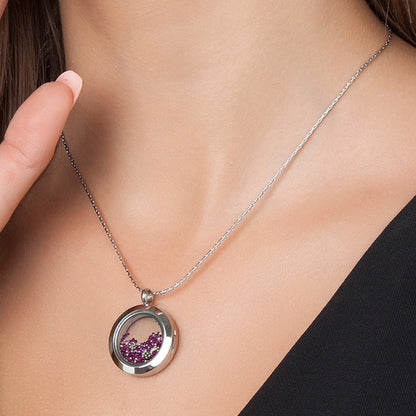 Collier en acier inoxydable avec cristaux Swarovski scintillants