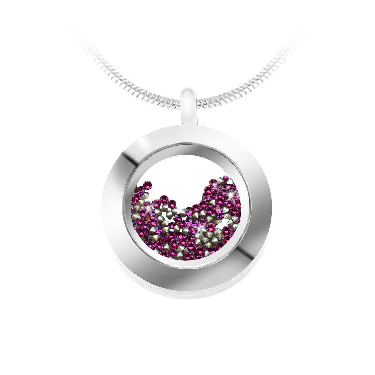 Collier en acier inoxydable avec cristaux Swarovski scintillants
