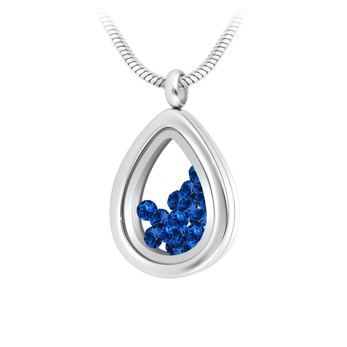Collier goutte d'eau en acier inoxydable avec cristaux Swarovski scintillants