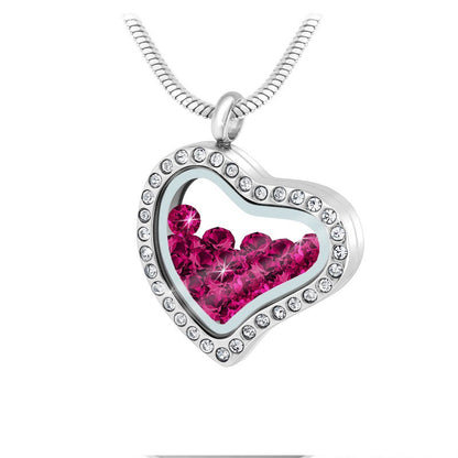 Collier Cœur en Acier Inoxydable avec Cristaux Swarovski