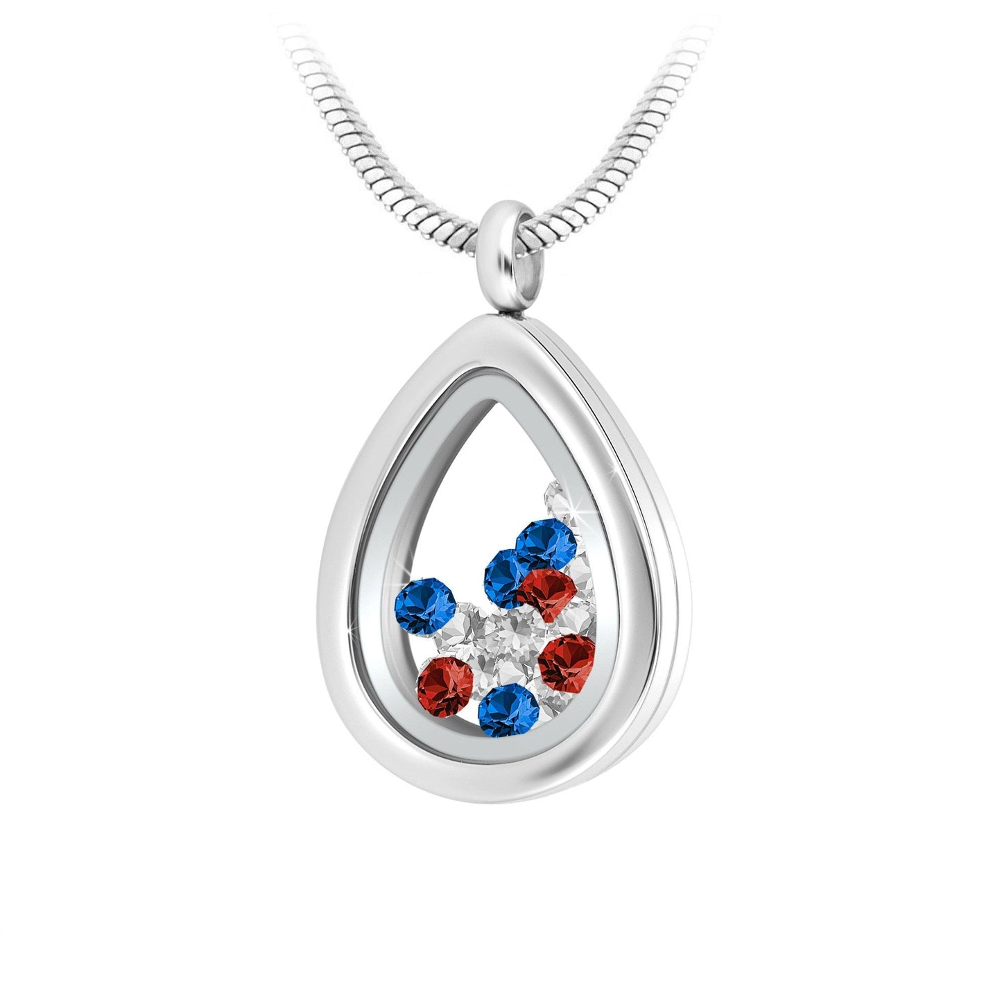 Collier goutte d'eau en acier inoxydable avec cristaux Swarovski scintillants